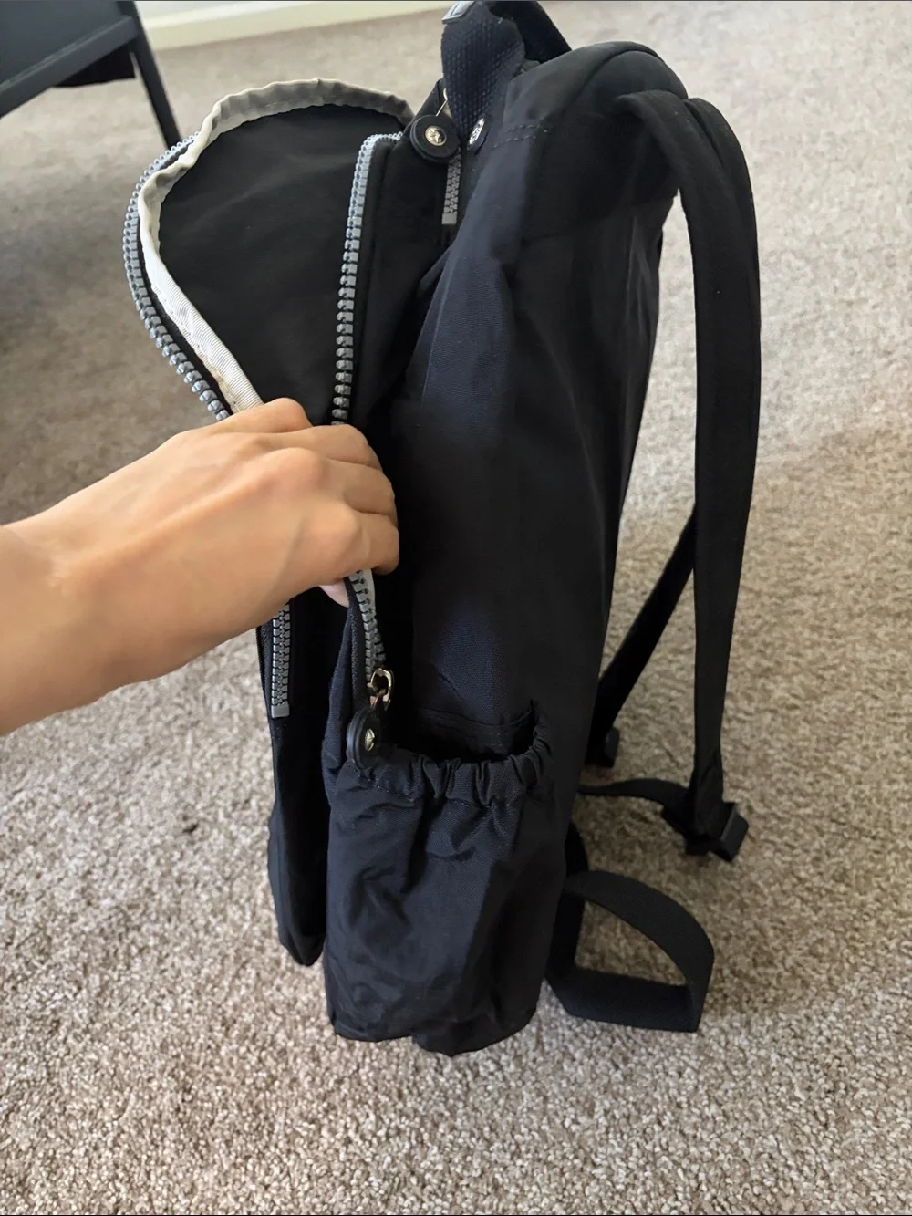 Kipling Seoul vintage laptop Large Backpack in Black silver zipper 45cm